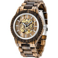 No Battery Fashion Mechanical Wooden Watch for Men, Mechanical Movement Wooden Strap Men's Watch for Father's Day, Birthday M801 (sale by bulk)