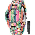 Wooden Watches Mens with Handmade Colorful Bamboo Wood Watch Analog Date Quartz Wooden Watch for Men Q1057 (sale by bulk)